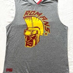 F45 Romans Women’s Tank Mid Marble Gray Sleeveless Top w/ Roman Warrior Graphic